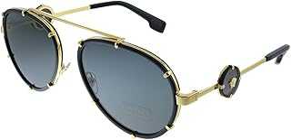 VE 2232 143887 Black Metal Aviator Sunglasses Grey Lens