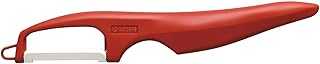Advanced Ceramic Vertical Double Edge Blade Peeler, Red