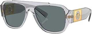 VE 4436U 530580 Transparent Grey Plastic Pillow Sunglasses Blue Lens