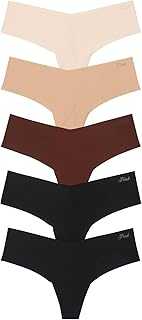 PINK Women's No Show Thong Underwear, Panties for Women, Multi Pack (XS-XXL)