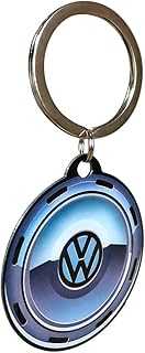 Retro keychain, Ø 1.6", VW – Wheel – VW Bus Gift idea, Official License Product (OLP), made of metal, vintage design
