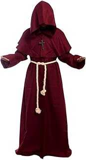 Friar Medieval Hooded Monk Renaissance Priest Robe Costume Cosplay