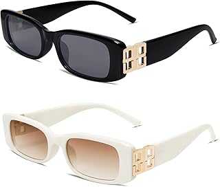 Rectangle Sunglasses for Women 90s Retro Trendy Y2K Classical Vintage Square Shades AR82037