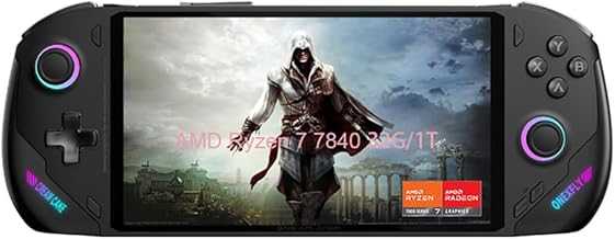 QUJUSO OneXFLY Handheld Game Console Portable 7" Mini PC Laptop Tablet UMPC 1920 * 1080 Display Screen Win 11 AMD Ryzen 7 7840U 32GB LPDDR5 RAM/1TB NVMe M.2 SSD (Black)