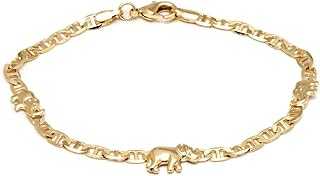 18K Gold Plated Flat Marina Elephant Anklet For Women - Made In Brazil