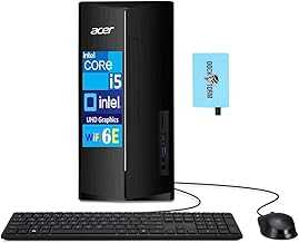 Aspire TC-1785-UA92 Business Desktop (Intel i5-14400, 16GB DDR5, 512GB PCIe NVMe SSD, Intel UHD, 300W PSU, WiFi 6E, Bluetooth 5.3, RJ-45, 2 HDMI, Windows 11 Pro) w/DKZ USB Port Expander