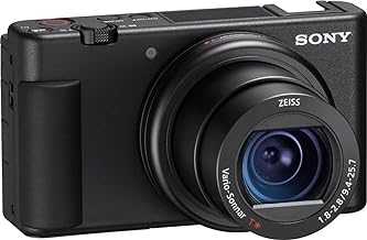 ZV-1 Digital Camera for Content Creators, Vlogging and YouTube with Flip Screen, Built-in Microphone, 4K HDR Video, Touchscreen Display, Live Video Streaming, Webcam