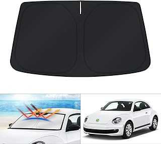 KUST Windshield Sun Shade for Volkswagen VW Beetle 2012-2019 Accessories Custom Fit Sunshade Window Sun Visor Protector Foldable Blocks UV Rays Keep Your Car Cooler