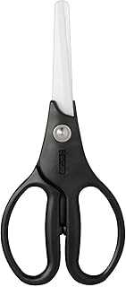 Ceramic Scissors, Overall length 7.2" with 2.7" Long Blades, Black Handle With White Blades