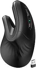 Ergonomic Vertical Wireless Mouse, 2.4G Optical Vertical Mouse with Ergo Design for Comfort and Reduced Wrist Strain,3 Adjustable DPI Levels with 6 Buttons, Computer Mice for Laptop, Desktop PC