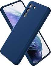 for Samsung Galaxy S21 Case Liquid Silicone, Slim Fit Thin Soft Shockproof Phone Case for Women Girl Men Cute, Upgraded Camera Protection and Microfiber Lining, Navy Blue