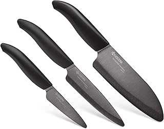 FK-3PC-BKBK Ceramic Advanced Knife Set, 5.5" 4.5" 3", Black Handle With Black Blade