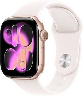 Watch Series 11 [GPS 42mm] Smartwatch with Rose Gold Aluminum Case with Light Blush Sport Band - S/M. Sleep Score, Fitness Tracker, Health Monitoring, Always-On Display, Water Resistant