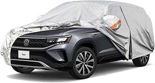 Kayme 6 Layers SUV Car Cover Custom Fit for VW Volkswagen Taos(2021-2025) Waterproof All Weather for Automobiles, Outdoor Full Cover Rain Sun UV Protection.Silver