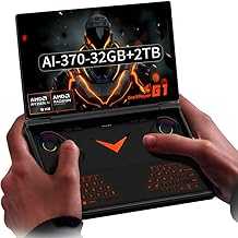 ONE XPLAYER G1 (AMD-AI-370-32GB+2TB) 8.8 Inches Handheld Mini PC Video Game Console Portable Win 11 Home OS Laptop 144Hz 2560X1600 Touchscreen Pocket Tablet PC Black