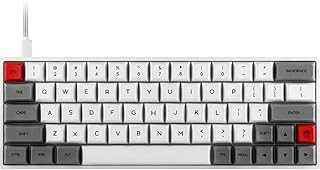 SK64 60% Mechanical Gaming Keyboard, 61 Keys Multi Color RGB Illuminated LED Backlit Wired Programmable with PBT Heat Sublimation Keycaps for PC/Mac Gamer (Gateron Red Switch)
