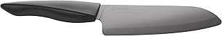 Innovation Series Ceramic 6" Chef's Santoku Knife with Soft Touch Ergonomic Handle, Black Blade, Black Handle