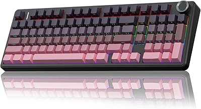 F99 Pro Wireless Mechanical Keyboard with Knob,Tri-Mode BT5.0/USB-C/2.4GHz Hot Swappable Keyboard,Pre-lubed Switches,RGB Backlit Computer Gaming Keyboards
