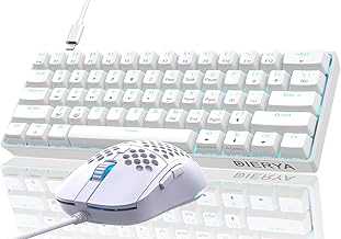 DK61SE Wired Mechanical Keyboard and M1SE Programmable Gaming Mouse Combo, for Windows Laptop PC Gamer Typist