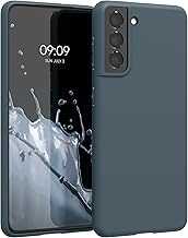 kwmobile Case Compatible with Samsung Galaxy S21 Case - Soft Slim Protective TPU Silicone Cover - Dark Slate
