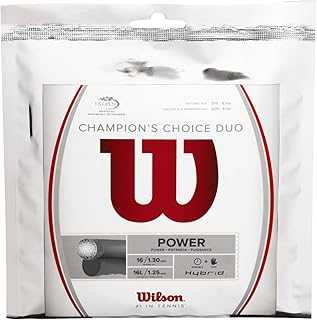Champion's Choice Duo Tennis String - Set, Grey/White