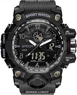 Men's Watches Sports Outdoor Waterproof Military Watch Date Multi Function Tactics LED Face Alarm Stopwatch for Men