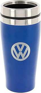 BRISA VW Collection - Insulated Stainless Steel Thermo Drinking Cup in VW Logo Design, Double-Walled (450ml/15.2 fl oz/Blue)