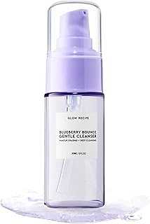 Blueberry Bounce Exfoliating Face Wash, Travel Size - Foaming Facial Cleanser, Makeup Remover & Clarifying Mask - Hydrating Hyaluronic Acid & Gentle AHA for Sensitive Skin - Vegan, 30ml