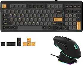 Wireless Keyboard and Mouse:EM901X Wireless Gaming Mouse & EK98PRO Gasket Wireless RGB Gaming Mechanical Keyboard Combo