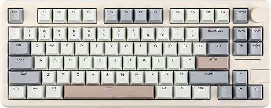 Galaxy70 Wireless Gaming Keyboard, 75% Aluminium Mechanical Keyboard, Bluetooth 5.0/2.4GHz/USB-C Wired, Programmable, Hot Swappable, for PC/Mac/Office/Gaming (White, Petal Switch)