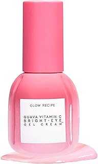 Guava Vitamin C Brightening Eye Gel - Niacinamide, Peptides & Green Caffeine Gentle Under Eye Cream for Dark Circles, Puffiness & Bags - Lightweight, Hydrating, Firming - Makeup Prep, 15ml