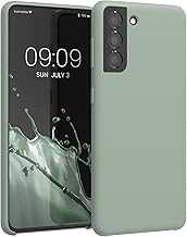 kwmobile Case Compatible with Samsung Galaxy S21 Case - TPU Silicone Phone Cover with Soft Finish - Gray Green