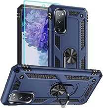 for Samsung Galaxy S20 FE Case, Samsung S20 FE Case with HD Screen Protector, [Military Grade 16ft. Drop Tested] Ring Shockproof Protective Phone Case for Samsung Galaxy S20 FE,Blue
