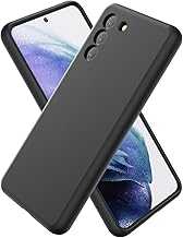 for Samsung Galaxy S21 Case Liquid Silicone, Slim Fit Thin Soft Shockproof Phone Case for Women Girl Men Cute, Upgraded Camera Protection and Microfiber Lining, Black