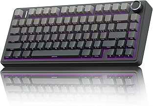 F75 Pro Wireless Mechanical Keyboard,75% Hot Swappable Custom Keyboard with Knob,RGB Backlit,Pre-lubed Reaper Switches,Side Printed PBT Keycaps,2.4GHz/USB-C/BT5.0 Mechanical Gaming Keyboards