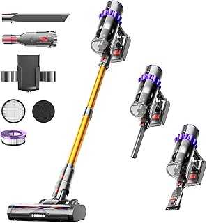 Cordless Vacuum Cleaner, 550W 45KPA 70Mins Self-Standing Vacuum Cleaners for Home, Stick Vacuum Cordless with Wall Mount Charging, LED Display, Upgraded Roller Brush for Carpet,Pet Hair,Hardwood Floor
