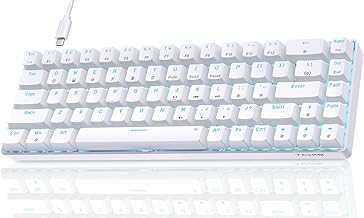 x TMKB T68SE Wired 60% Mechanical Gaming Keyboard, LED Backlit Ultra-Compact 68 Keys Office Keyboard with Stand-Alone Arrow/Control Keys for Windows Laptop PC Mac