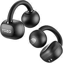 OpenEarRing True Open Ear Headphones, Lightweight Comfort Open Ear Clip Wireless Earbuds, 40H Play Bluetooth 5.4 Headphones with Smart Digital Display Design Fit Sports Running, Workout Black