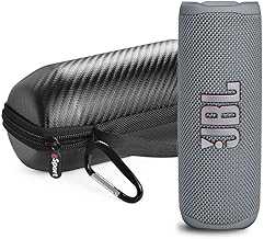 FLIP 6 Waterproof Portable Speaker Bundle with gSport Carbon Fiber Case (Gray)