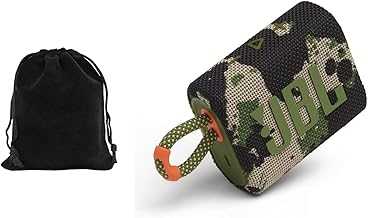 Go 3 - for Portable Use - Speaker with Bluetooth - Built in Battery Waterproof and Dustproof - includes Storage Pouch (Camoflauge), JBLGO3-Pouch