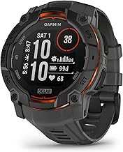 Instinct® 3 50mm, Solar Charged Display, Rugged Outdoor GPS Smartwatch, Metal-Reinforced Bezel, Built-in Flashlight, Charcoal