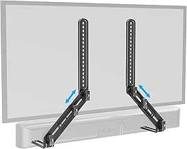 ELIVED Soundbar Mount, Sound Bar TV Bracket, for Mounting Above or Under TV, Fits Most Sound Bars Up to 15 Lbs, Tool-Free Knob Adjustable, for 23-90" tvs with Detachable Extension Arms and L-Brackets