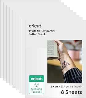 Printable Temporary Tattoo Paper for Inkjet Printers - 8.5 in x 11 in (8 ct)