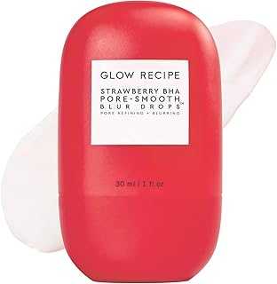 Strawberry BHA Serum + Poreless Face Primer for Makeup - Silicone-Free Blurring Matte Primer to Reduce Shine & Prolong Wear - Hybrid Korean Skin Care for Oil Control & Smooth Texture, 30ml