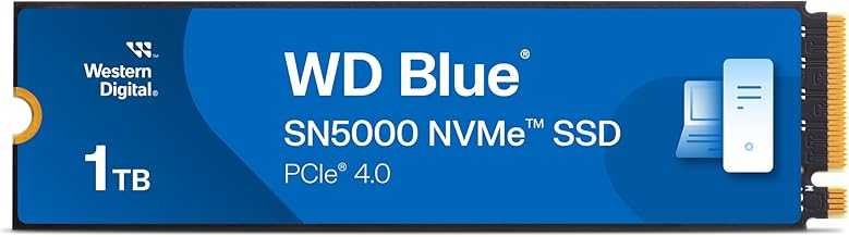 1TB WD Blue SN5000 NVMe Internal Solid State Drive SSD - PCIe Gen 4.0, M.2 2280, Up to 5,150 MB/s - WDS100T4B0E