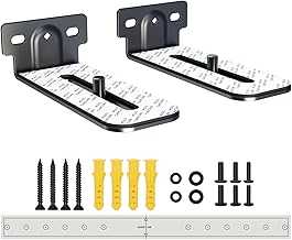 Soundbar Wall Mount Bracket Universal Soundbar Mount Shelf Depth Adjustable for Bose, Samsung, Vizio, LG, Dolby Atmos Soundbars (Black: V01)