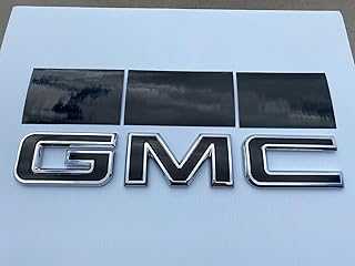 GMC Sierra Gloss Black (Blackout) Grille GMC Emblem Overlay Decals 2019-2025