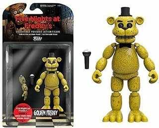 Nights Freddy Action Figure Articulated FNAF Figuries Joint Movable Action Figure Gift for Fans Kids (Golden Freddy, Series 1)