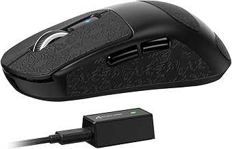 Attack Shark R6 Lightweight Wireless Gaming Mouse,PAW 3950Max Sensor Computer Mouse with Nordic 52480,8KHz Polling,42K DPl,OMRON Optaicl Switch,USB-C Charging,7 Programmable Buttons(Black & Sticker)