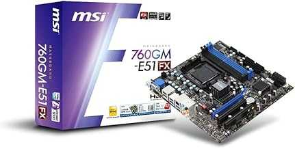 760GM-E51 (FX) - Socket AM3 AMD 760G/SB710 Chipset MicroATX Motherboard DDR3 8CH Audio Gigabit Ethernet DVI